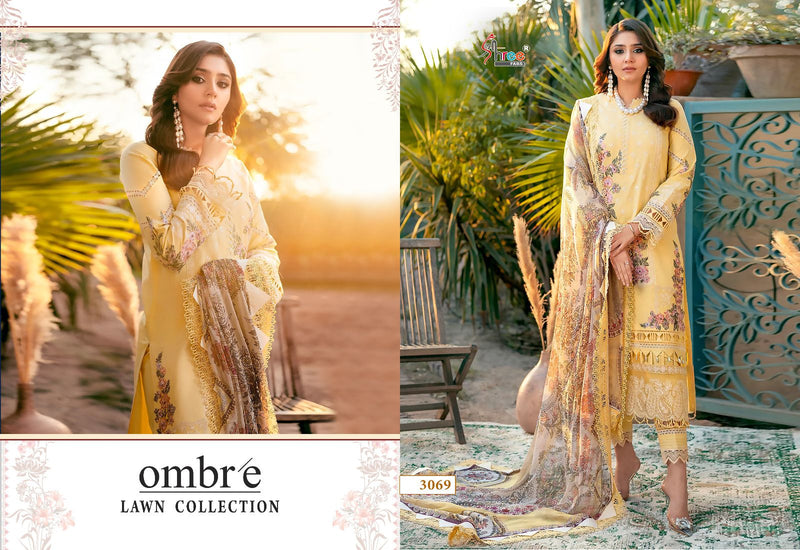 Shree Fabs Ombre Lawn Collection Embroidery Designer Pure Lawn Cotton Suits