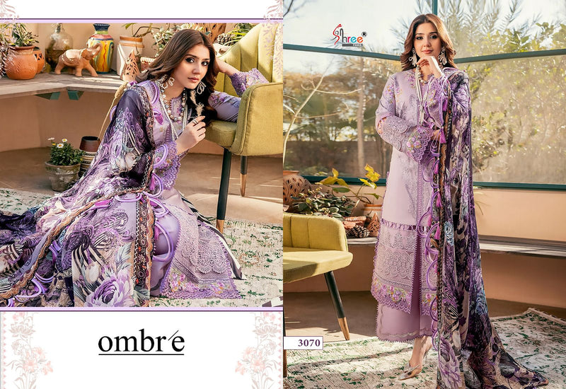 Shree Fabs Ombre Lawn Collection Embroidery Designer Pure Lawn Cotton Suits