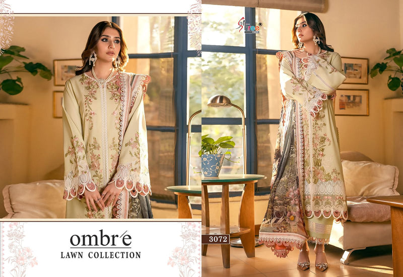 Shree Fabs Ombre Lawn Collection Embroidery Designer Pure Lawn Cotton Suits