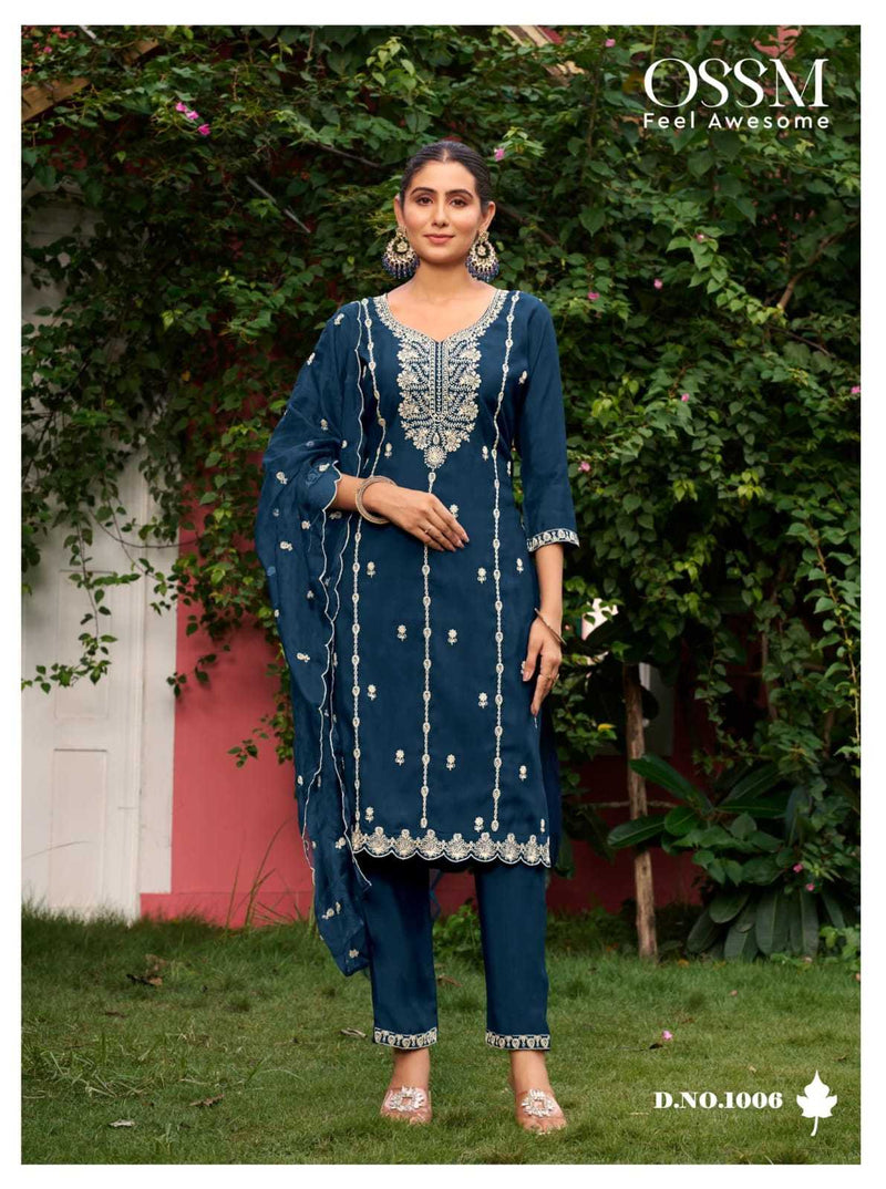 Ossm Gulabi Vol 3 Viscose Roman Silk Embroidered Work Kurti