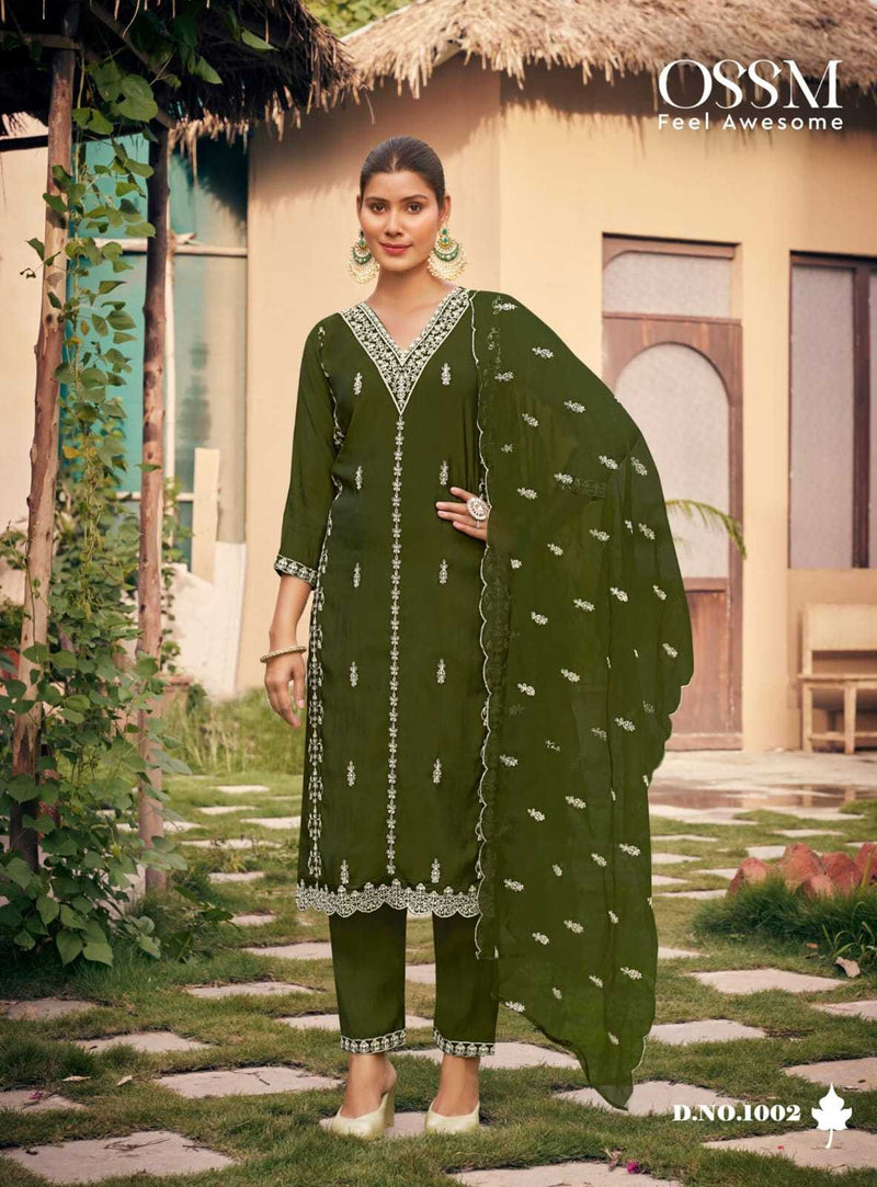 Ossm Gulabi Vol 3 Viscose Roman Silk Embroidered Work Kurti