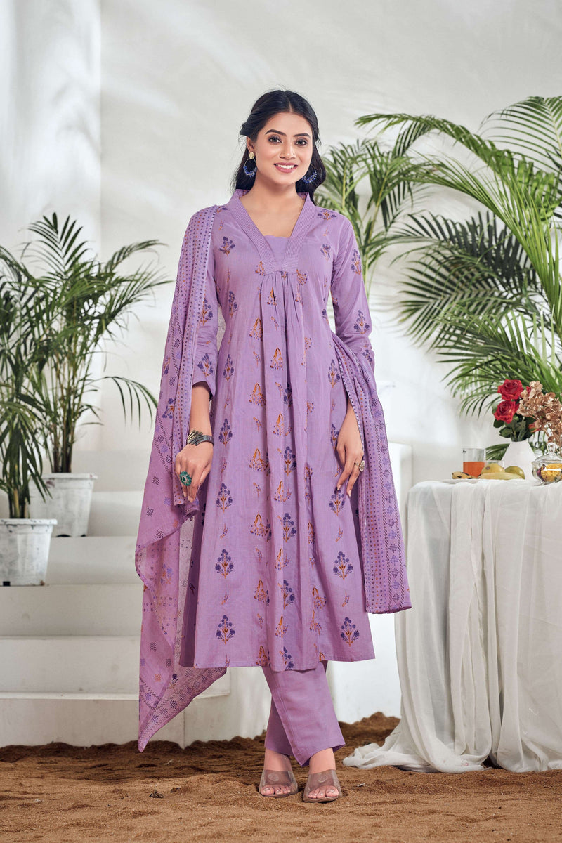 Ossm Summer Shades Cotton Prints Fancy Combo Set Kurti