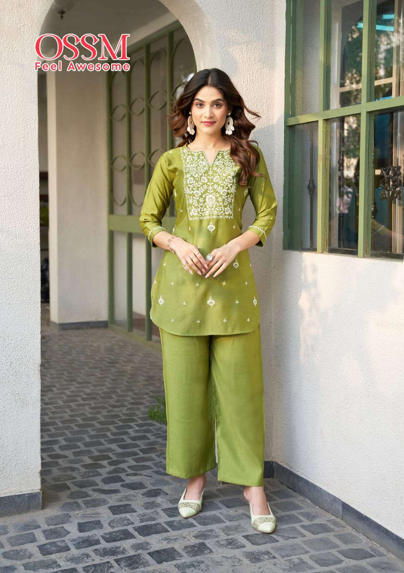 Ossm Vama Vol 2 Viscose Silk Embroidery Work Fancy Kurti