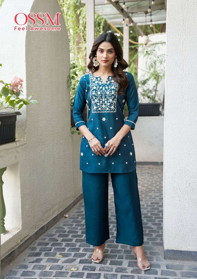 Ossm Vama Vol 2 Viscose Silk Embroidery Work Fancy Kurti