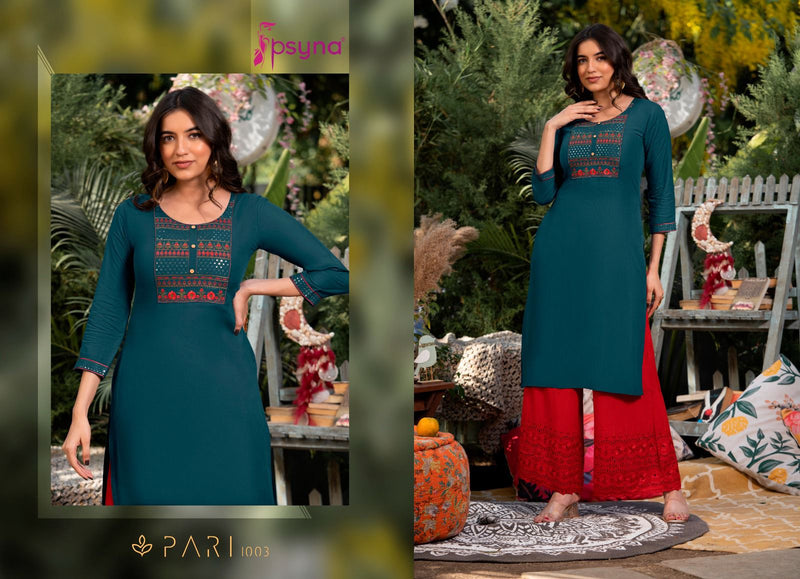 Psyna Pari Vol 10 Rayon Printed Fancy Daily Wear Kurti