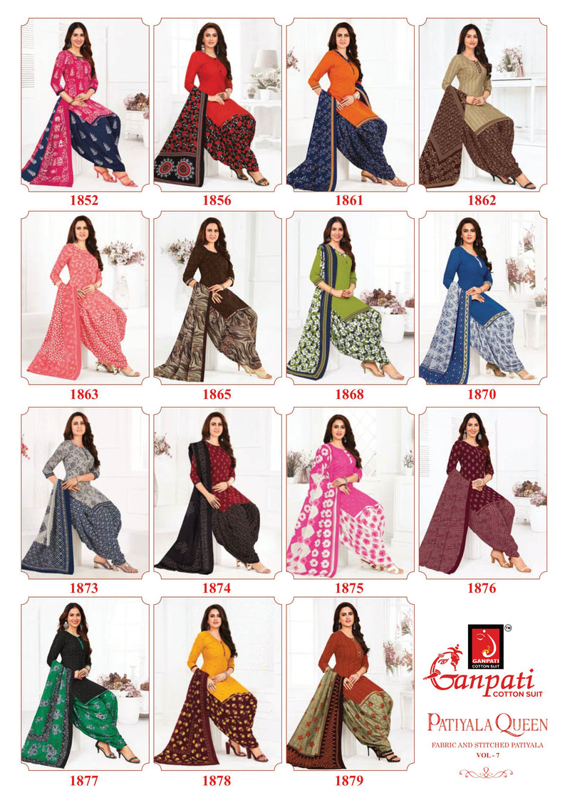 Ganpati Patiyala Queen Vol 7 Pure Cotton Dress Material