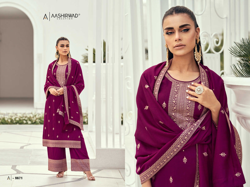 Aashirwad Creation Preet Silk With Exclusive Embroidery Salwar Suits