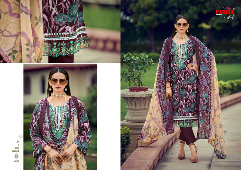 Pakiza Prints Flora Vol 4 Lawn Cotton Printed Kashmiri Work Salwar Kameez