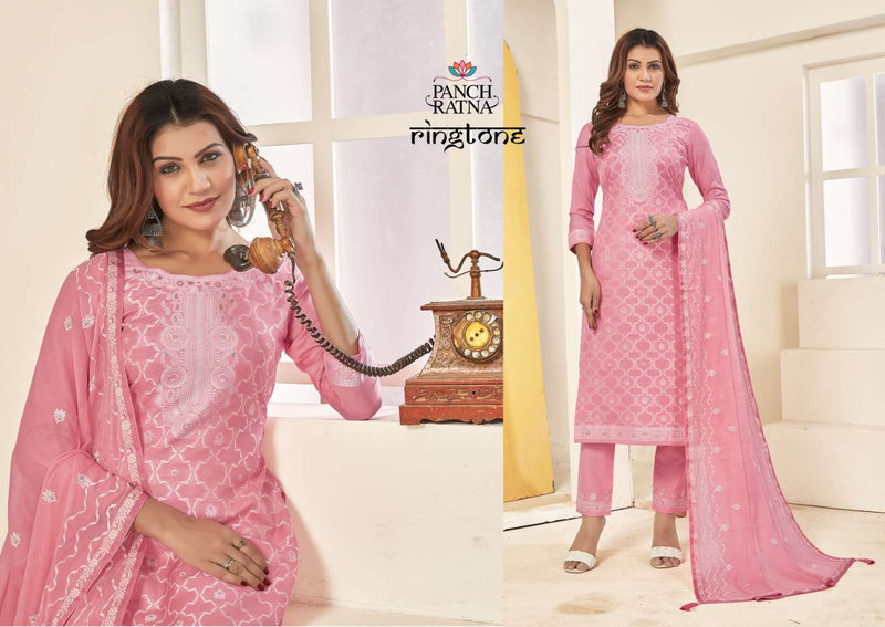 Panch Ratna Ringtone Muslin Silk Lakhnavi Weaving Jaquard Fancy Designer Salwar Suit