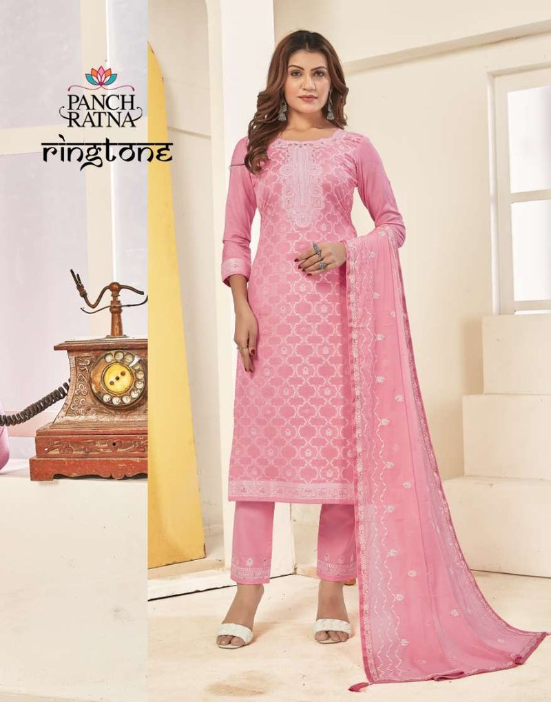 Panch Ratna Ringtone Muslin Silk Lakhnavi Weaving Jaquard Fancy Designer Salwar Suit