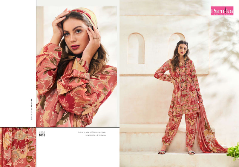 Parnka Blooming Silk Digital Printed Heavy Embroidery Fancy Designer Salwar Kameez