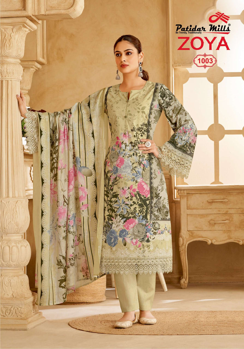 Patidar Mills Zoya Vol 1 Pure Cotton Printed  Dailywear Salwar Suit