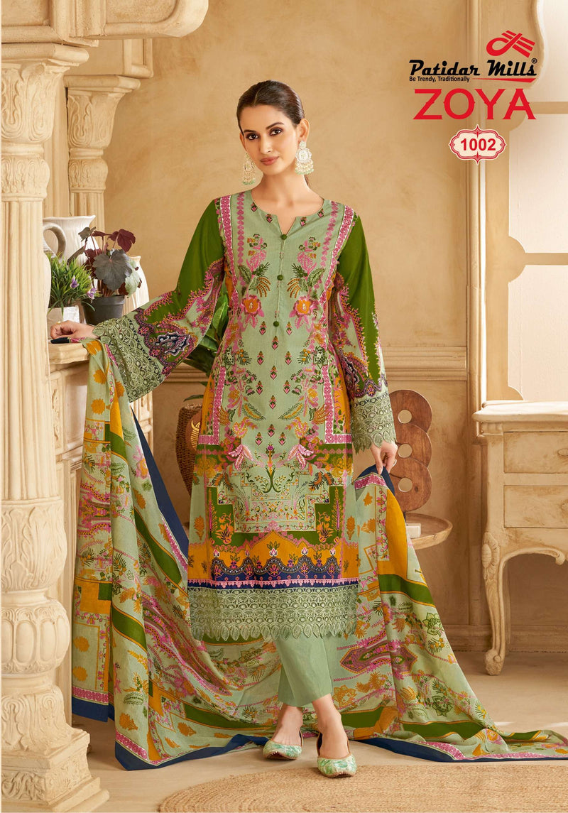 Patidar Mills Zoya Vol 1 Pure Cotton Printed  Dailywear Salwar Suit