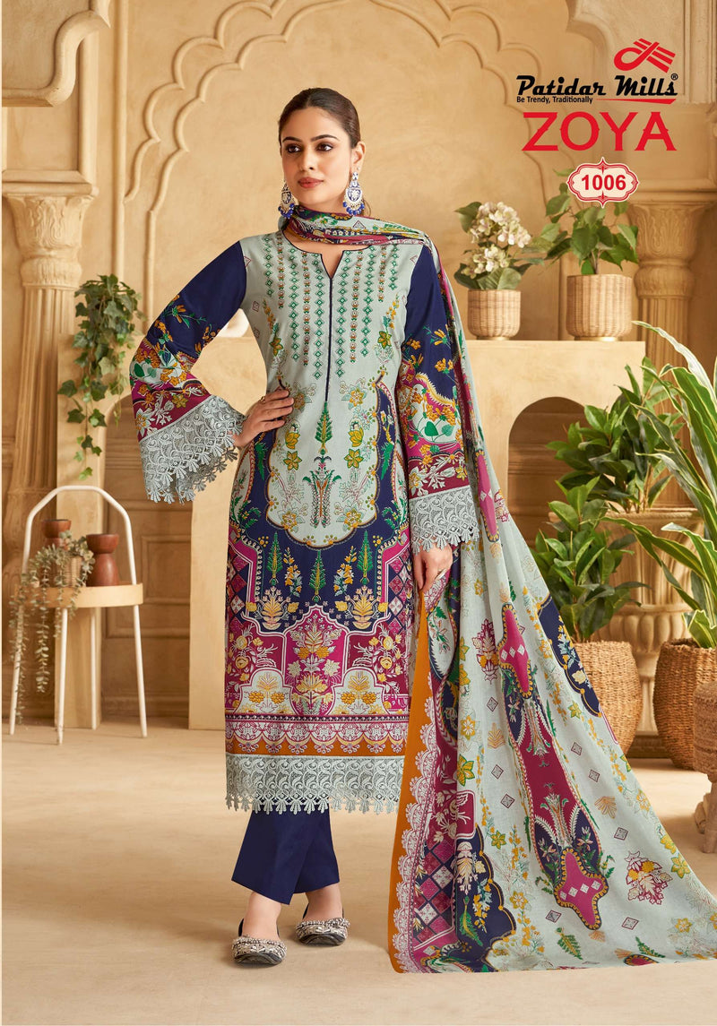 Patidar Mills Zoya Vol 1 Pure Cotton Printed  Dailywear Salwar Suit