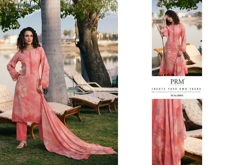 Prm Trendz Vouge Naffes Muslin Silk  Digital print With Fancy Embroidery Work Salwar Suit