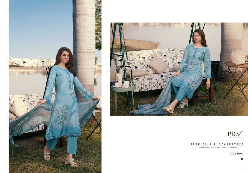 Prm Trendz Vouge Naffes Muslin Silk  Digital print With Fancy Embroidery Work Salwar Suit