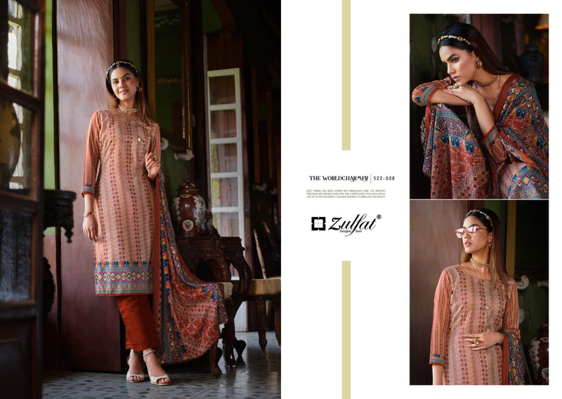 Zulfat Designer Suits Raabia Pashmina Digital Prints Salwar Kameez