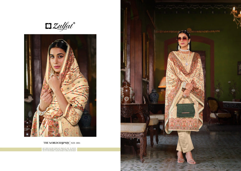 Zulfat Designer Suits Raabia Pashmina Digital Prints Salwar Kameez