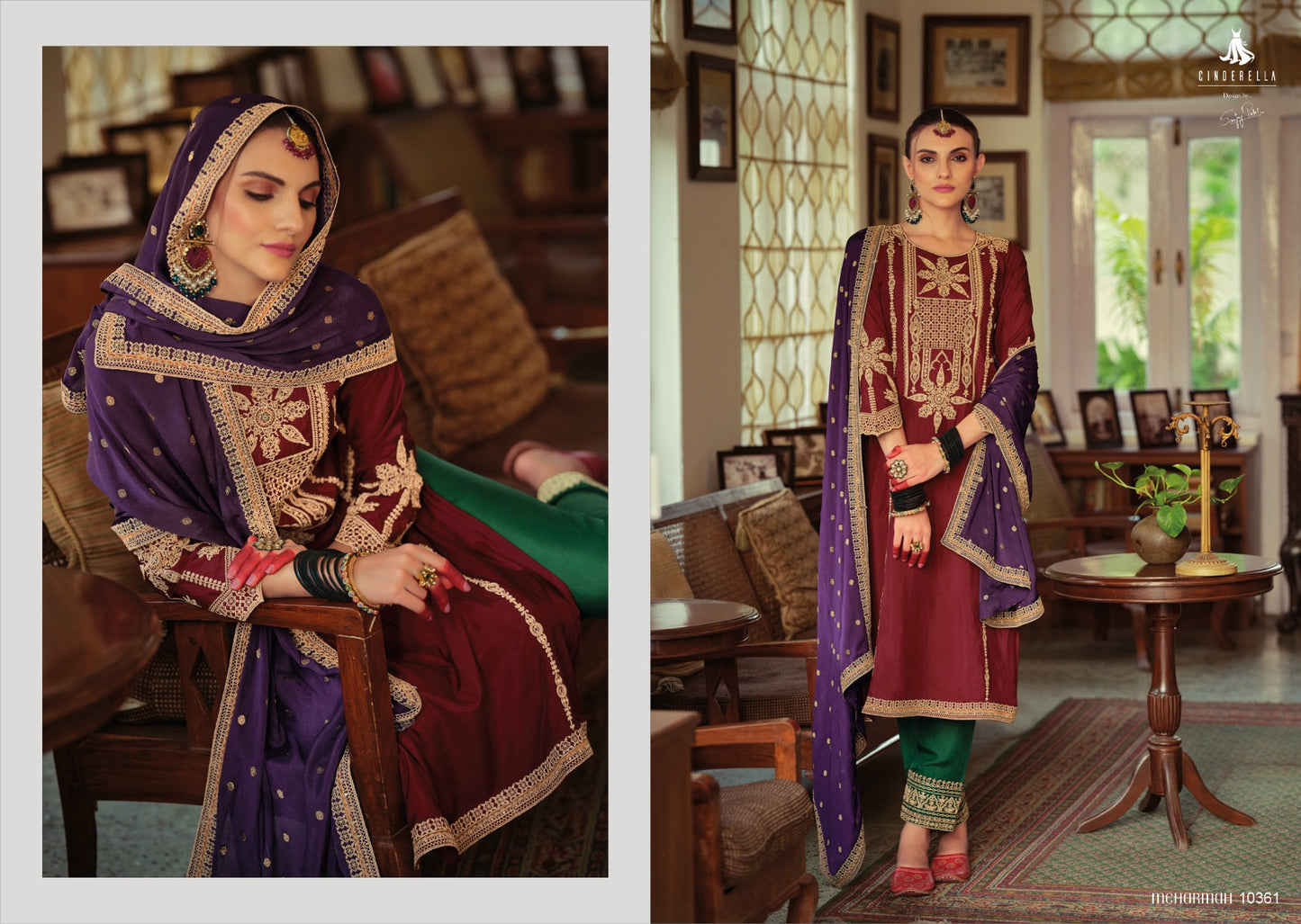 Cinderella Rajbari Bembarg Silk Heavy Embroidery Desiner Salwar Suits