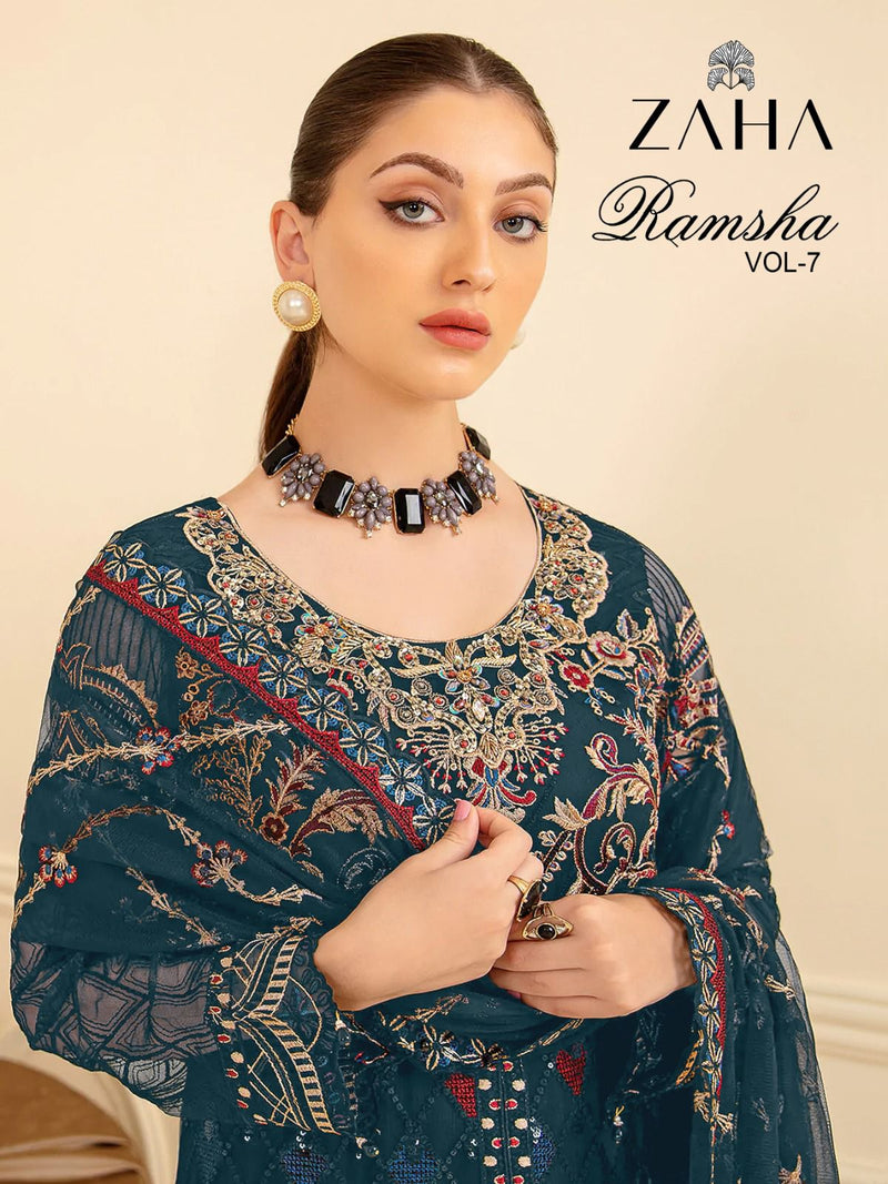 Zaha Ramsha Vol 7 Georgette With Heavy Embroidered Pakistani Suits