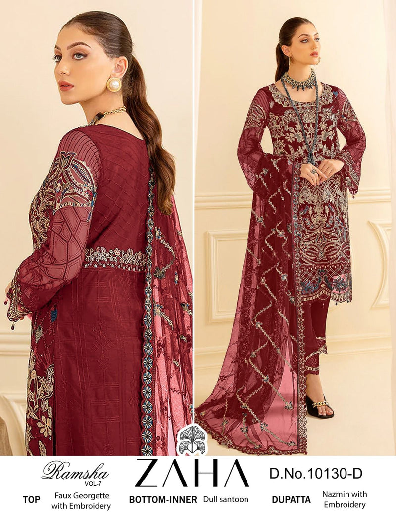 Zaha Ramsha Vol 7 Georgette With Heavy Embroidered Pakistani Suits