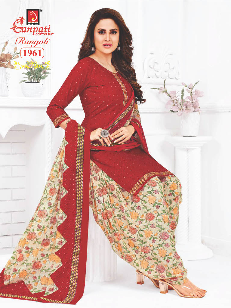 Ganpati Rangoli Vol 19 Cotton Printed Regulae Wear Patiyala Suit Collection