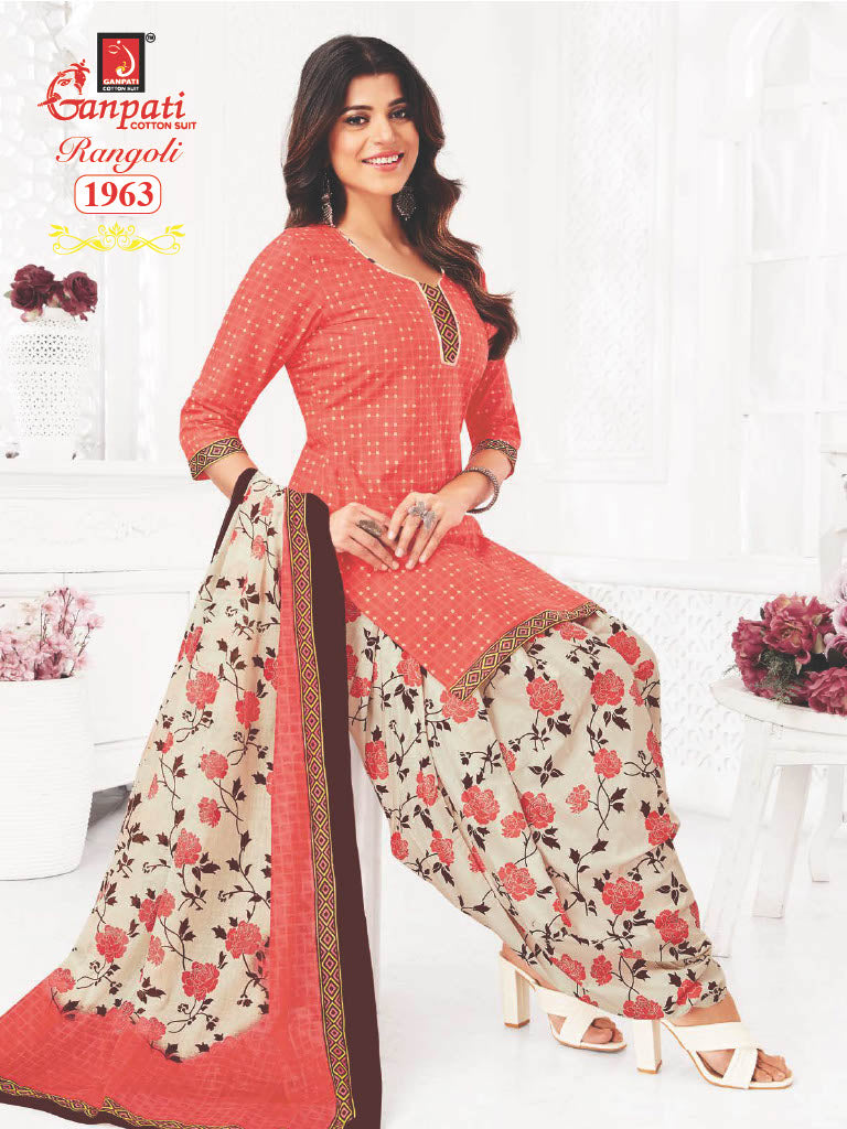 Ganpati Rangoli Vol 19 Cotton Printed Regulae Wear Patiyala Suit Collection