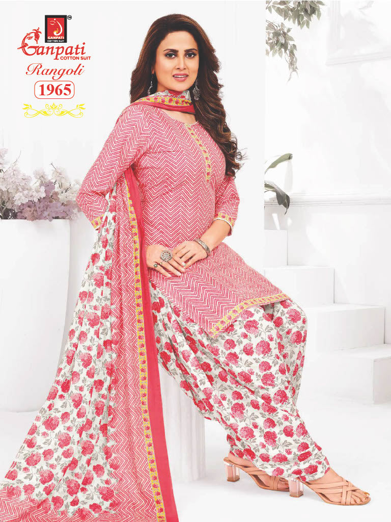 Ganpati Rangoli Vol 19 Cotton Printed Regulae Wear Patiyala Suit Collection