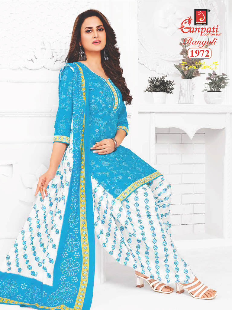 Ganpati Rangoli Vol 19 Cotton Printed Regulae Wear Patiyala Suit Collection