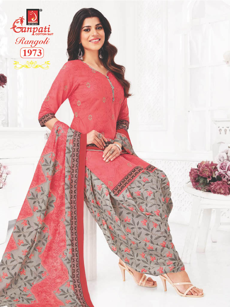 Ganpati Rangoli Vol 19 Cotton Printed Regulae Wear Patiyala Suit Collection