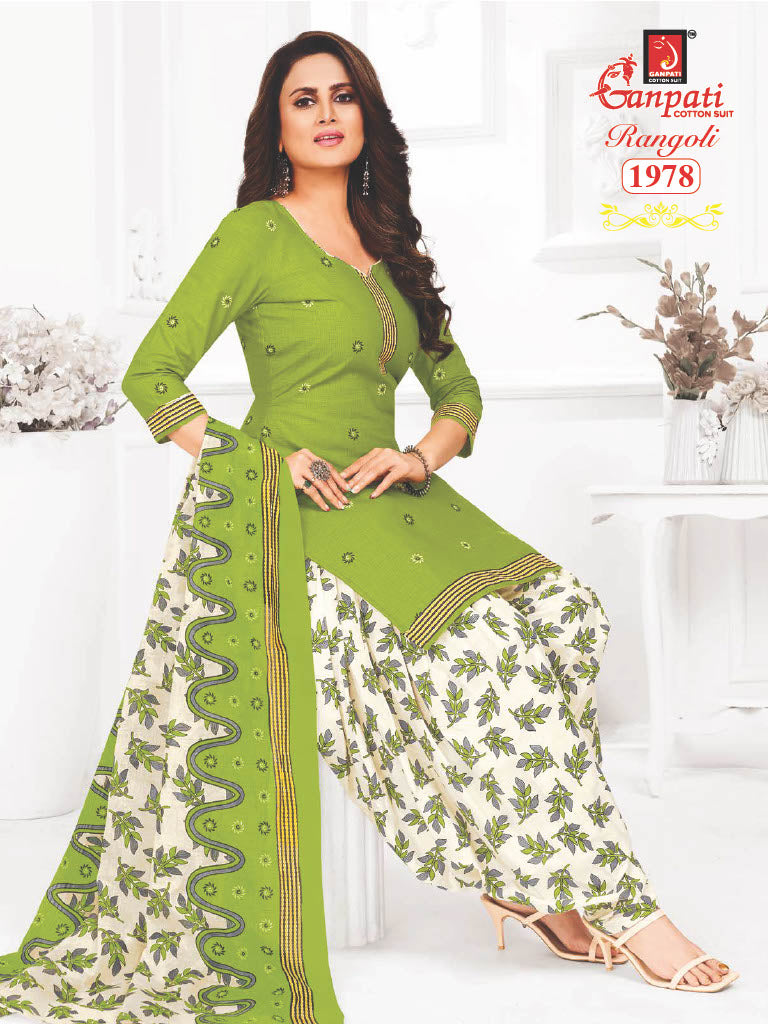 Ganpati Rangoli Vol 19 Cotton Printed Regulae Wear Patiyala Suit Collection