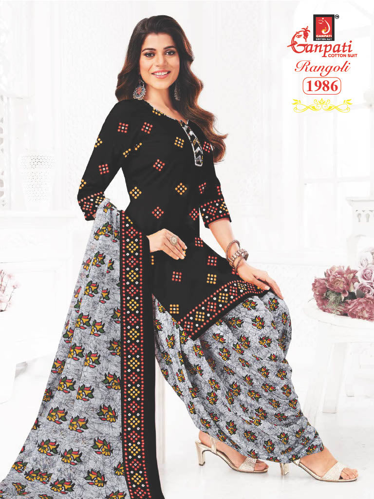 Ganpati Rangoli Vol 19 Cotton Printed Regulae Wear Patiyala Suit Collection