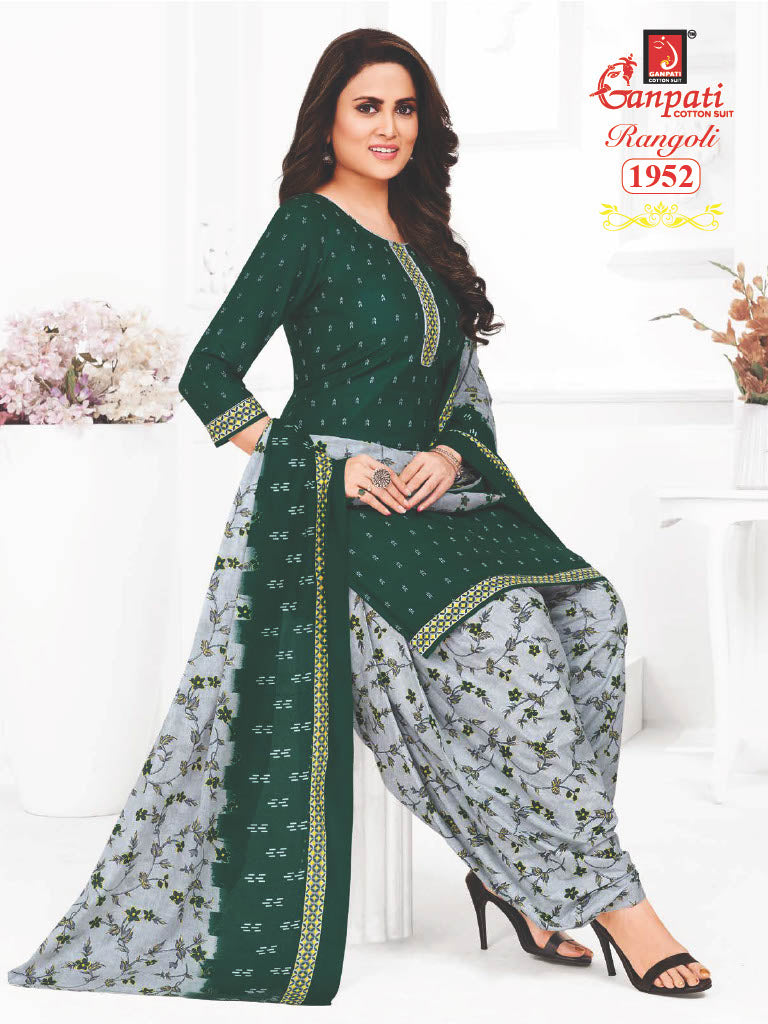 Ganpati Rangoli Vol 19 Cotton Printed Regulae Wear Patiyala Suit Collection