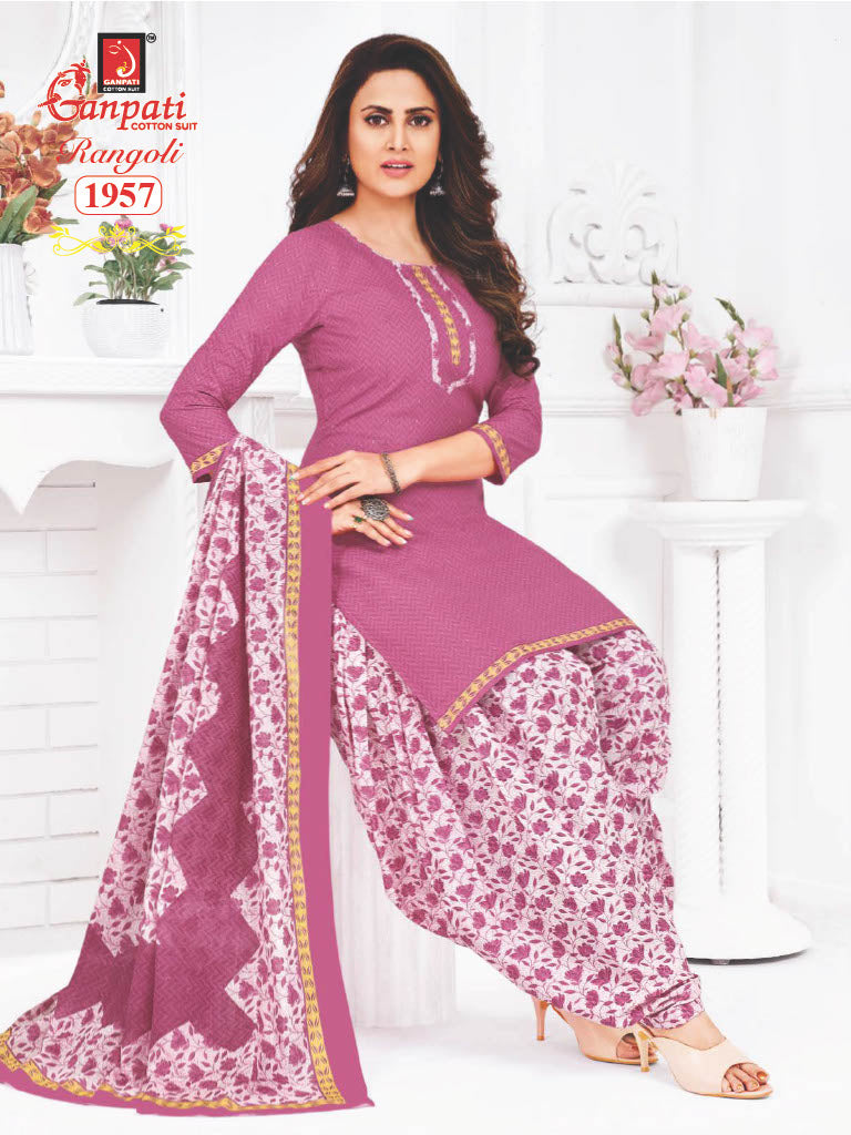 Ganpati Rangoli Vol 19 Cotton Printed Regulae Wear Patiyala Suit Collection