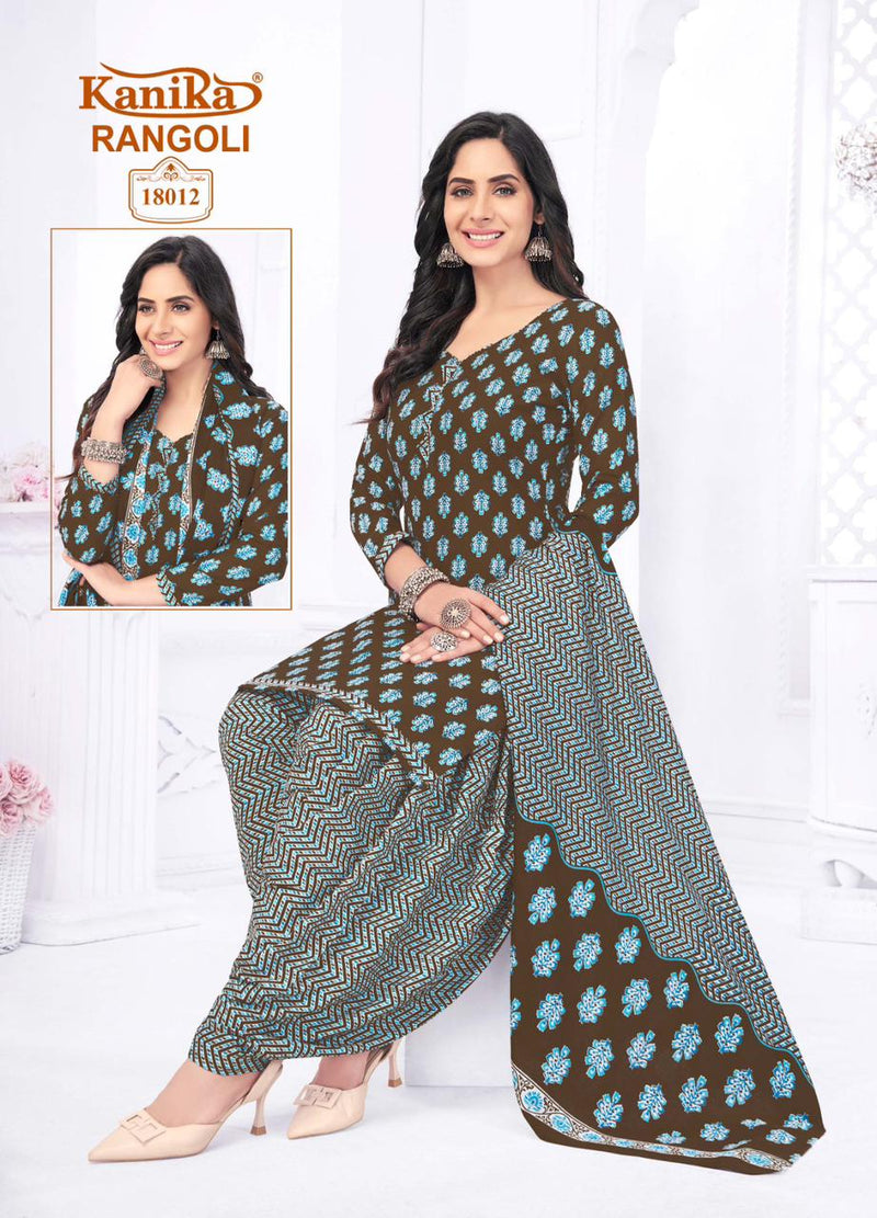 Kanika Rangoli Vol 18 Cotton Printed Ready Made Patiyala Suits