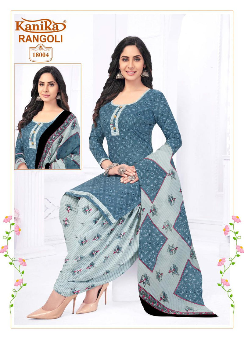 Kanika Rangoli Vol 18 Cotton Printed Ready Made Patiyala Suits