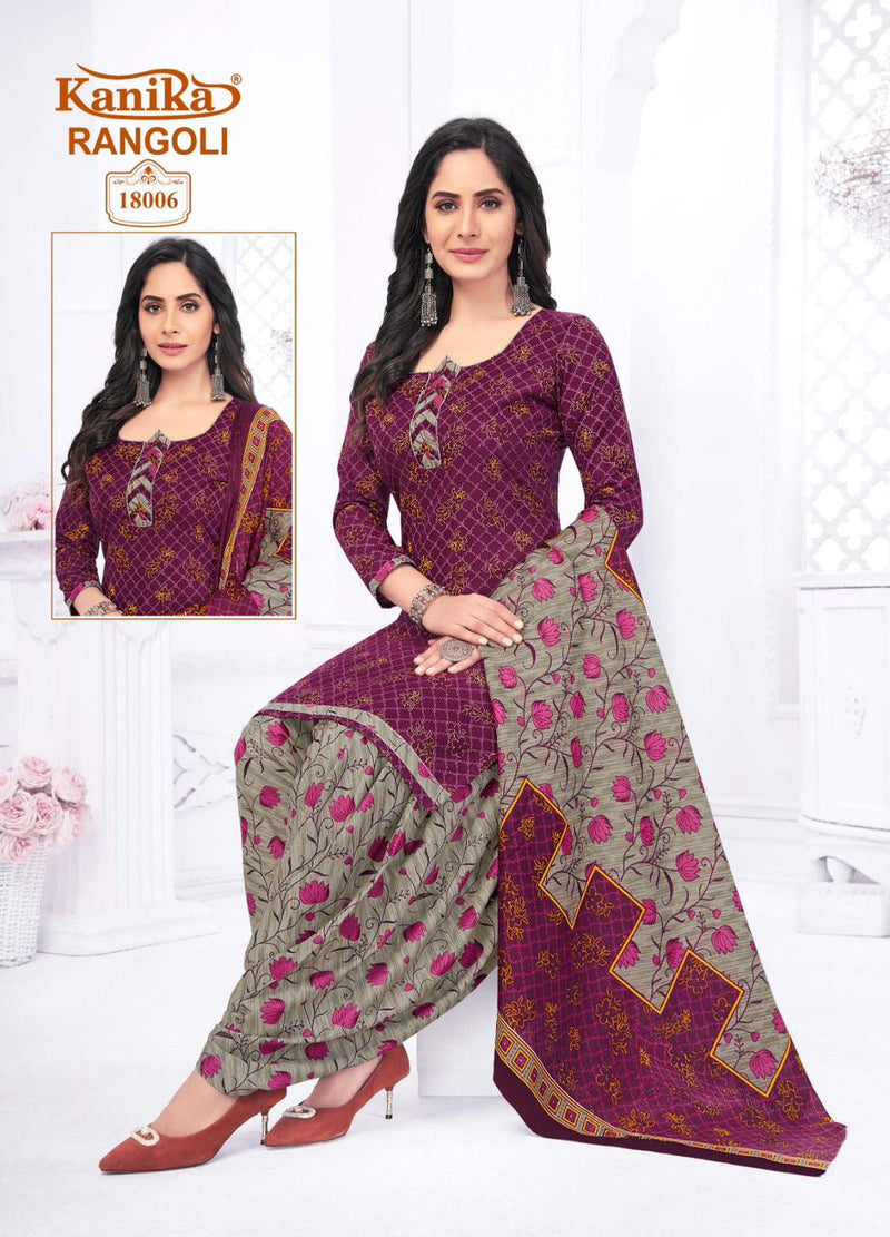 Kanika Rangoli Vol 18 Cotton Printed Ready Made Patiyala Suits