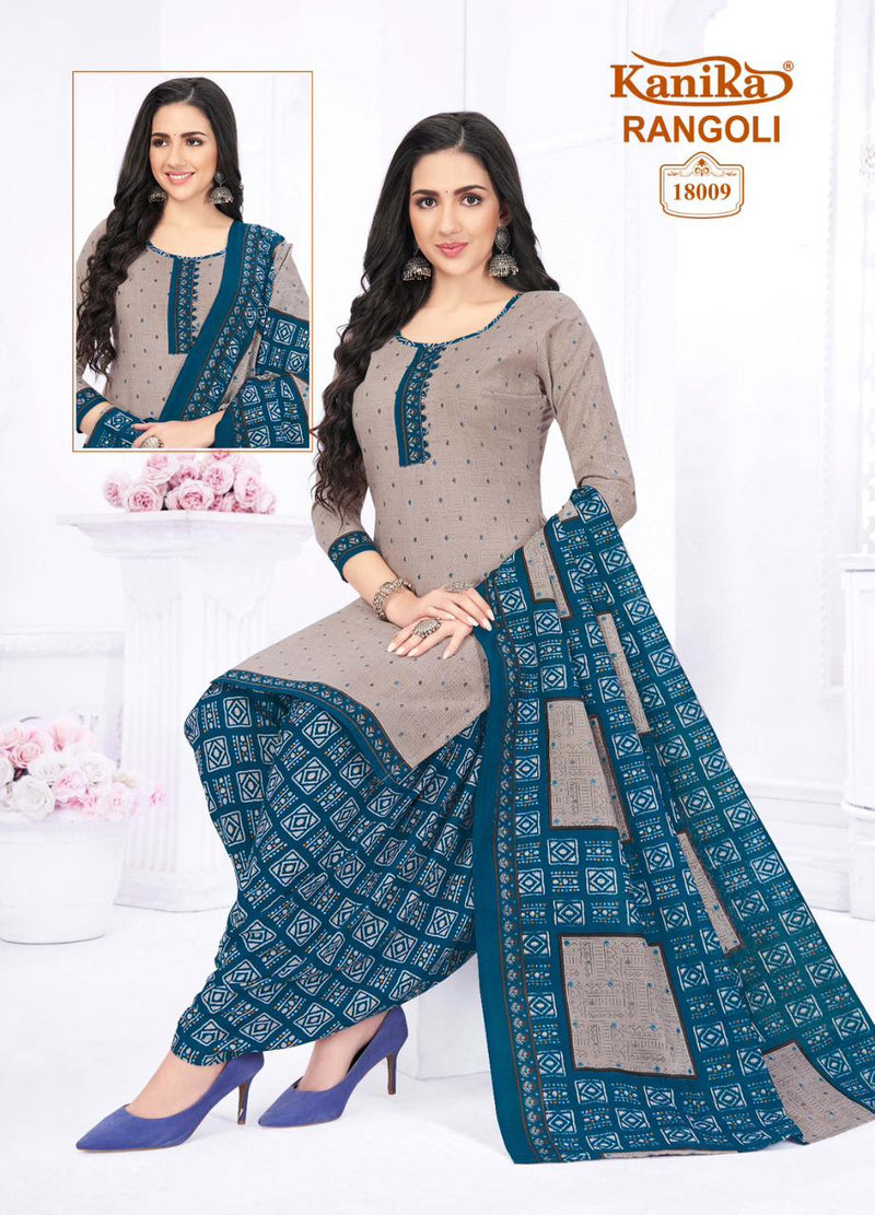 Kanika Rangoli Vol 18 Cotton Printed Ready Made Patiyala Suits