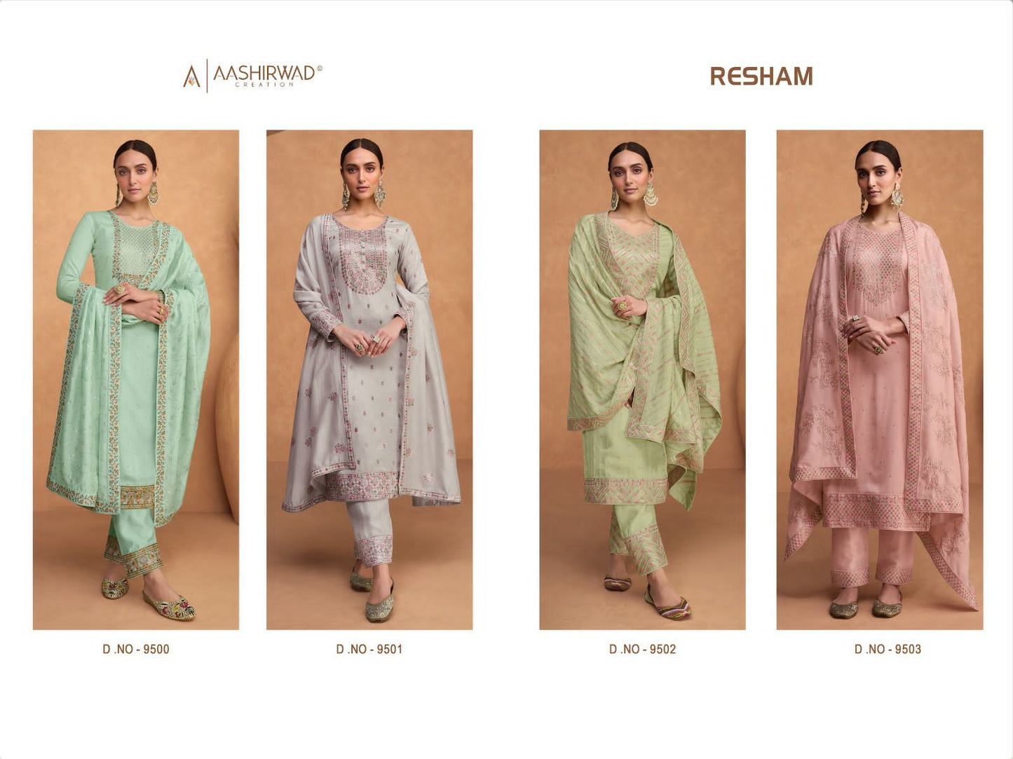 Aashirwad Creation Resham Silk Heavy Embroidery Work Fancy Partywear Salwar Kameez