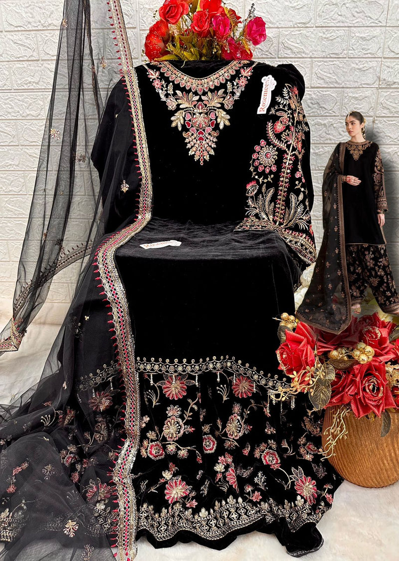 Fepic Rosemeen V 17022 Velvet Embroidered Party Wear Suit