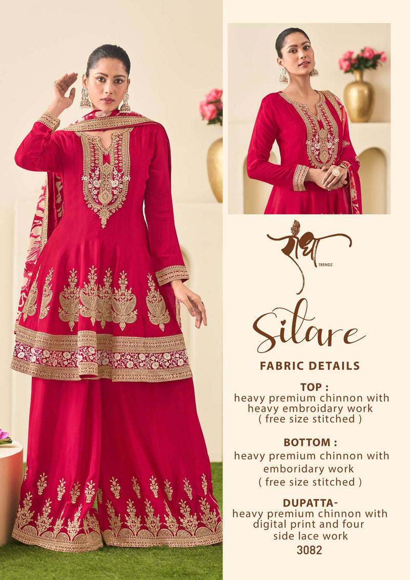 Radha Trendz Sitare Heavy Premium Chinon Embroidery Work Suit