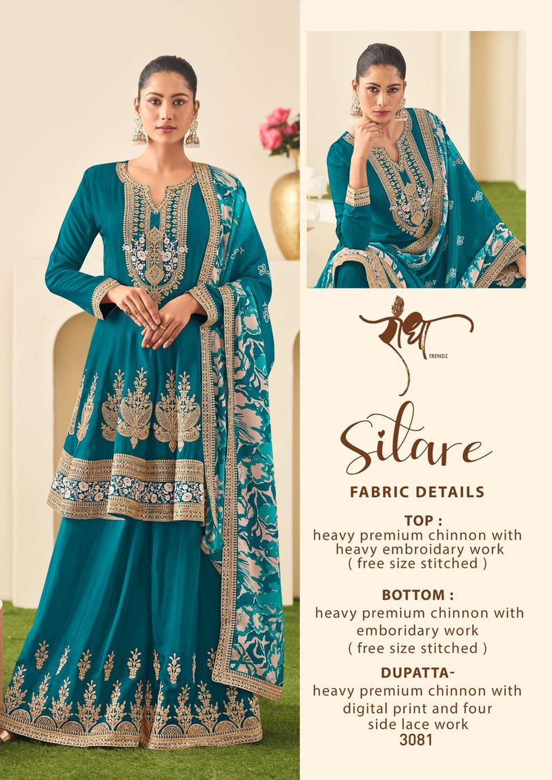 Radha Trendz Sitare Heavy Premium Chinon Embroidery Work Suit