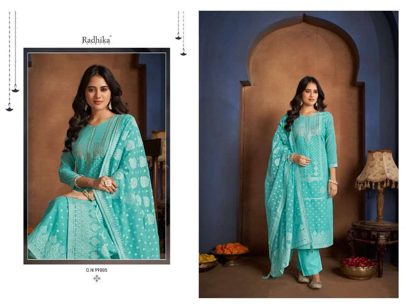 Radhika Azara Banaarasi Adah Jacquard Savrovski Lace Work Salwar Suit