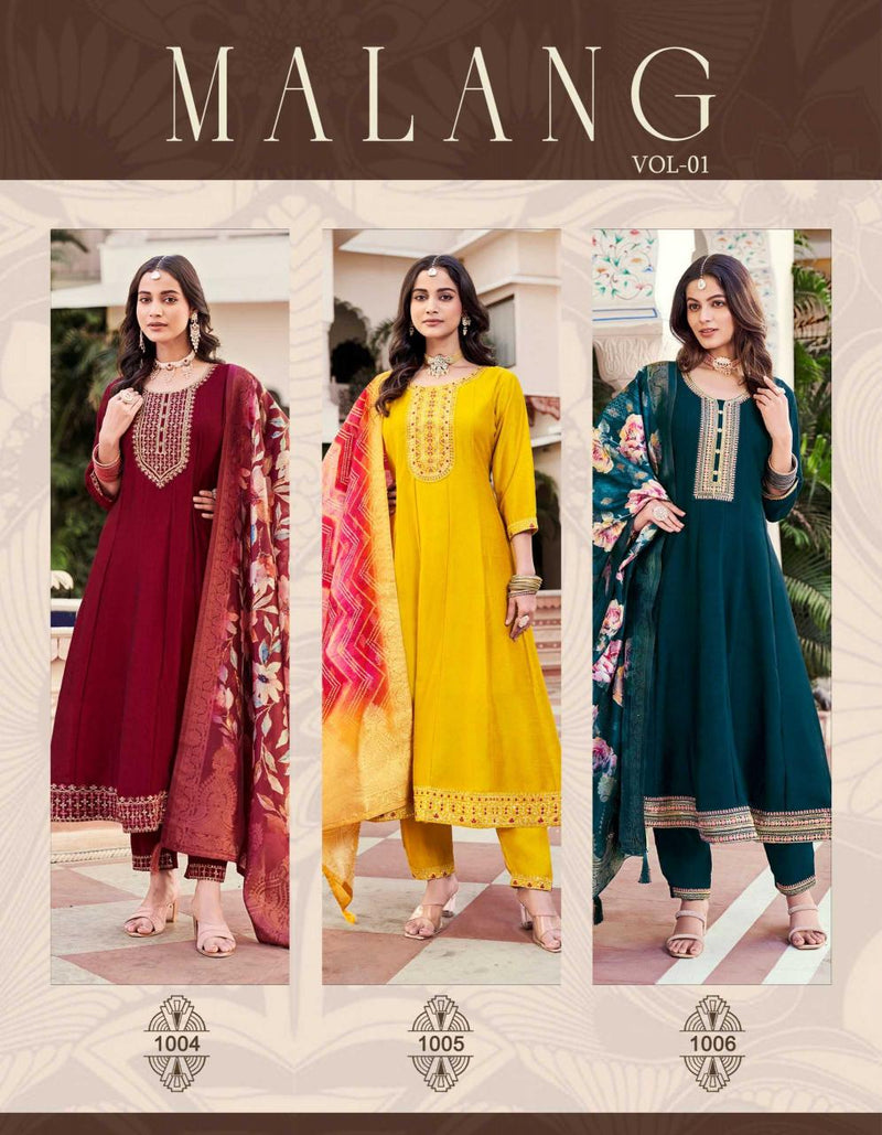 Radhika Lifestyle Malang Vol 1 Vichitra Silk Embroidered Work Kurti