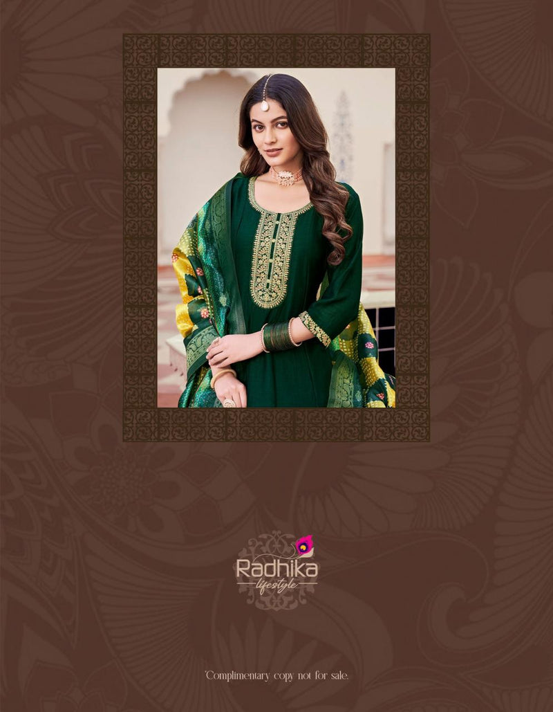 Radhika Lifestyle Malang Vol 1 Vichitra Silk Embroidered Work Kurti