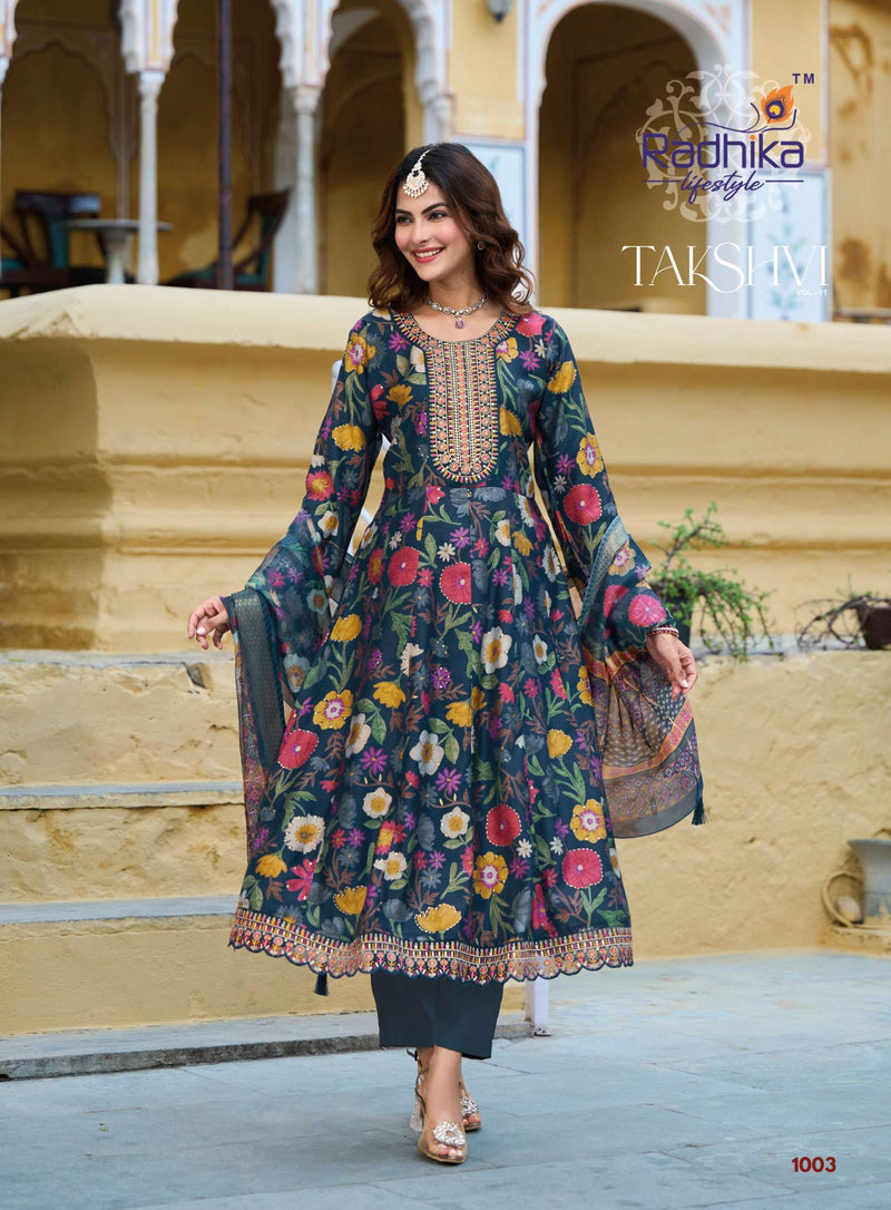 Radhika Lifestyle Takshvi Vol 1 Fancy Designer Printed Work Kurti