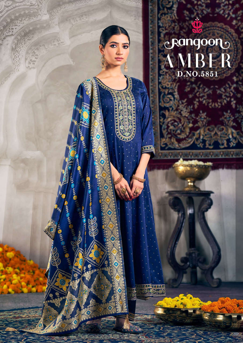 Ragoon Amber Jacquard Khatliwork Anarkali Designer Kurti