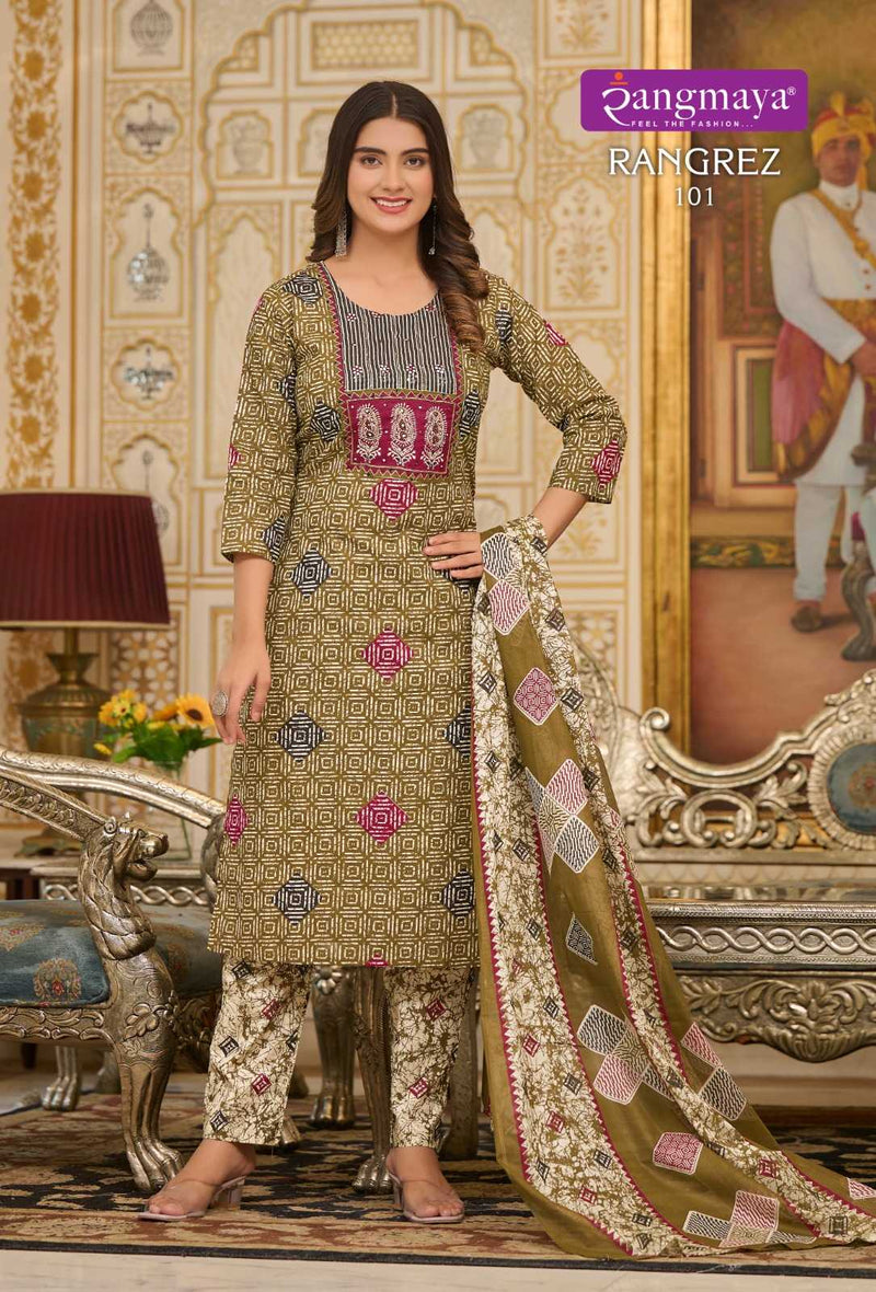 Rangmaya Rangrez Cotton Designer Combo Set Kurti