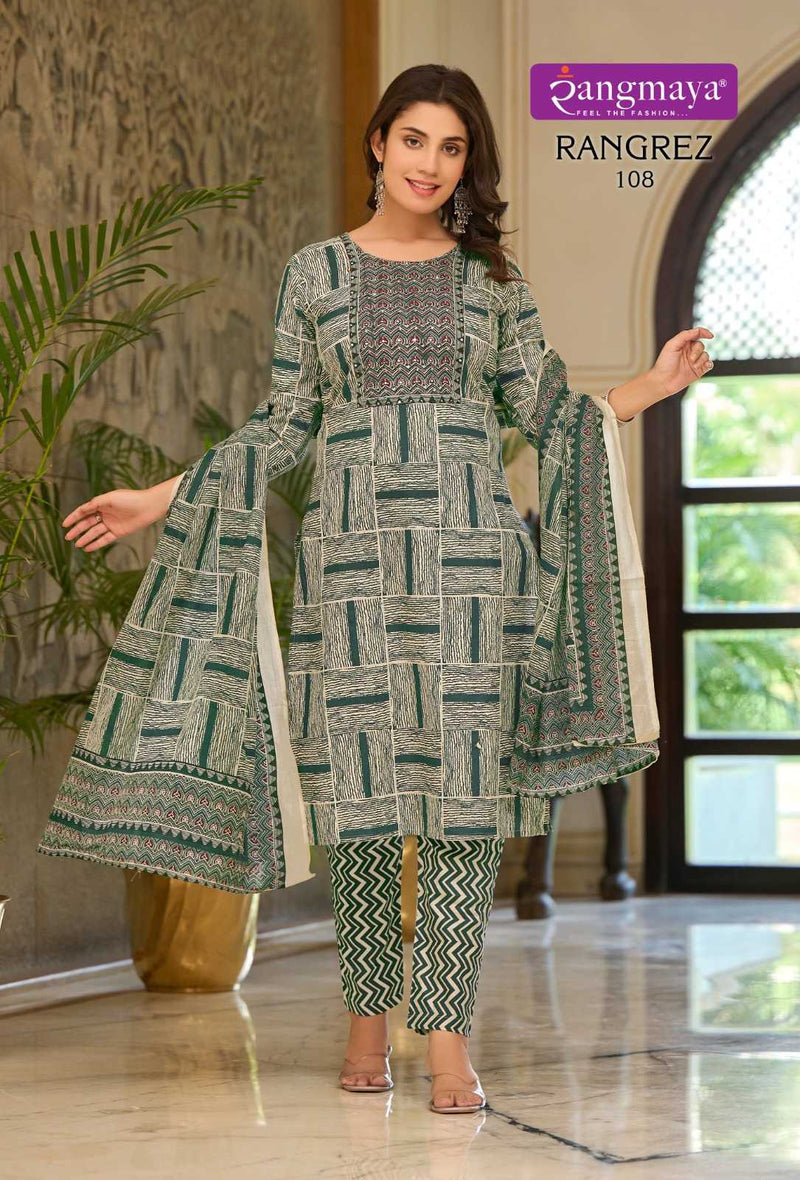 Rangmaya Rangrez Cotton Designer Combo Set Kurti