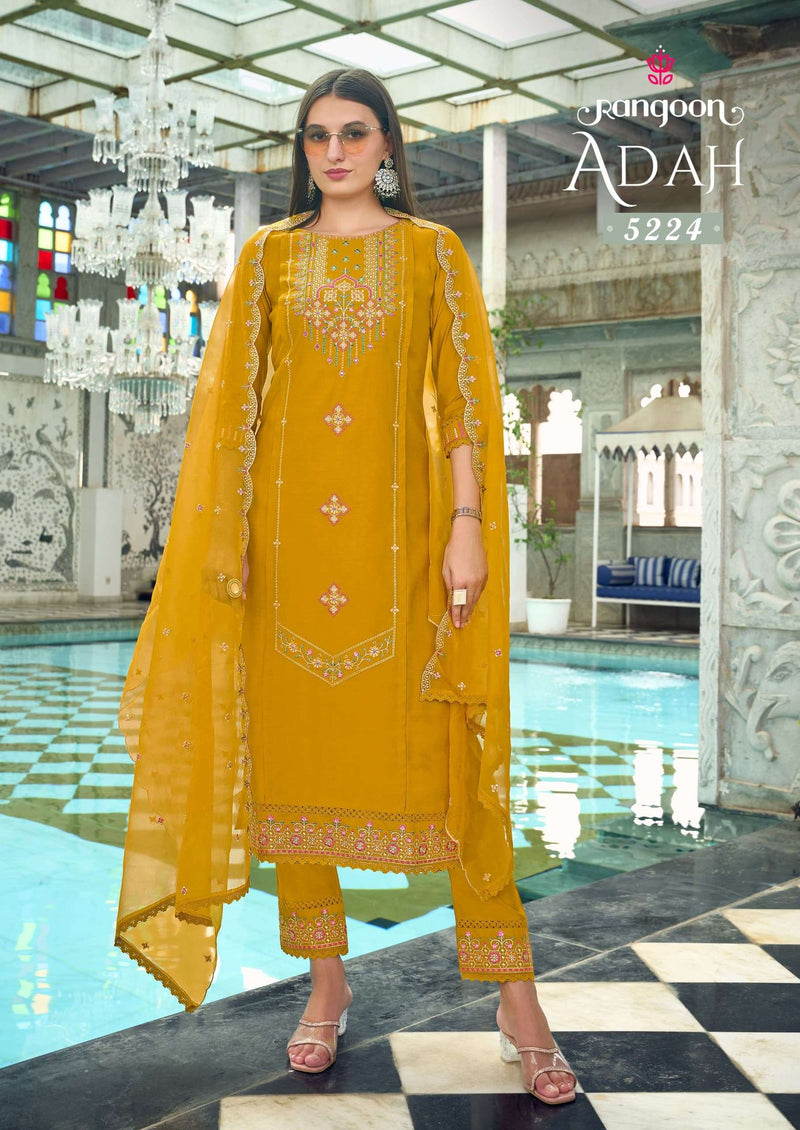 Rangoon Adah Viscose With Embroidery Work Pakistani Style With Hand Work Designer Combo Set Of Kurti